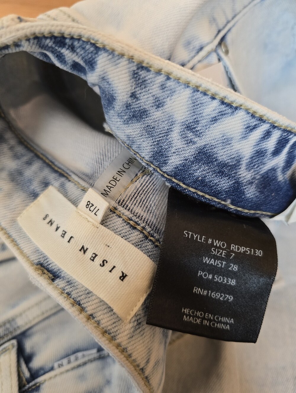 LAST PAIR! Risen Georgia Light Wash Wide Leg Long Tall Jeans 7/28 NWT - Picture 5 of 14